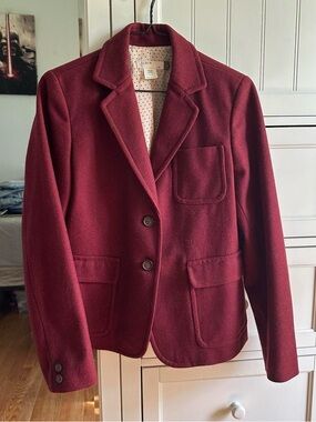 J.Crew burgundy wool blazer